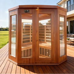 Indoor Dry & Wet Steam Sauna Room | 1–3 Person | Hemlock & Red Cedar Wood
