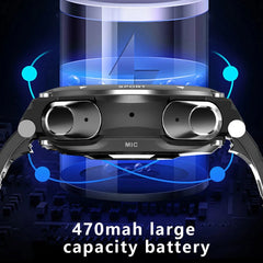 New T92 Smart Watch 2-in-1 TWS Bluetooth Headset Dial Call Local Music Heart Rate Blood Pressure