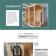 Outdoor Traditional Far Infrared Sauna Room | 4–10 Person | Home & Commercial