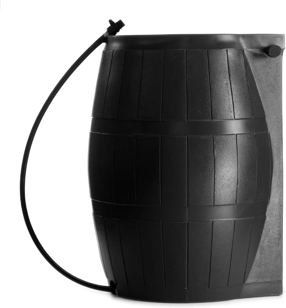 50 Gallon Rain Barrel with Flat Back & Spigots | Rainwater Collection for Garden
