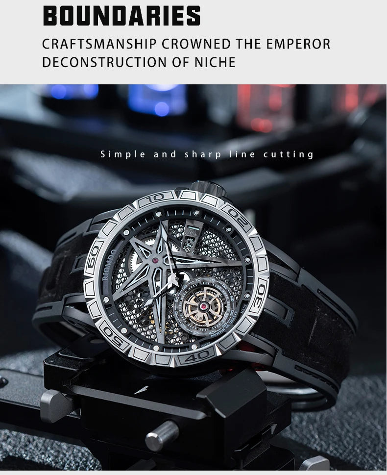 Automatic Watch Luminous Waterproof Silicone Strap Military Watches for Men RD-701