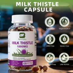 Milk Thistle Capsules – 1000mg with Dandelion Root for Liver Detox, Liver Health & Digestive Support