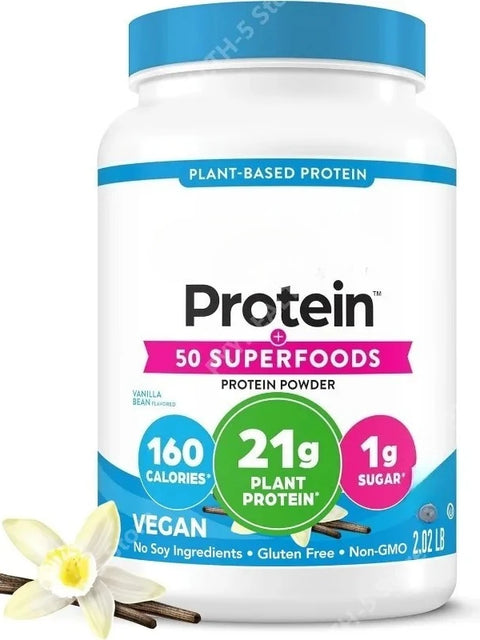 Organic Vegan Protein Powder – 21g Plant-Based Protein, 50 Superfoods & 8g Prebiotic Fiber, 2.02 lb