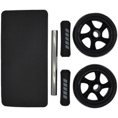 Double Wheel Ab Roller with Resistance Bands & Knee Pad – Core Strength Trainer for Home Gym