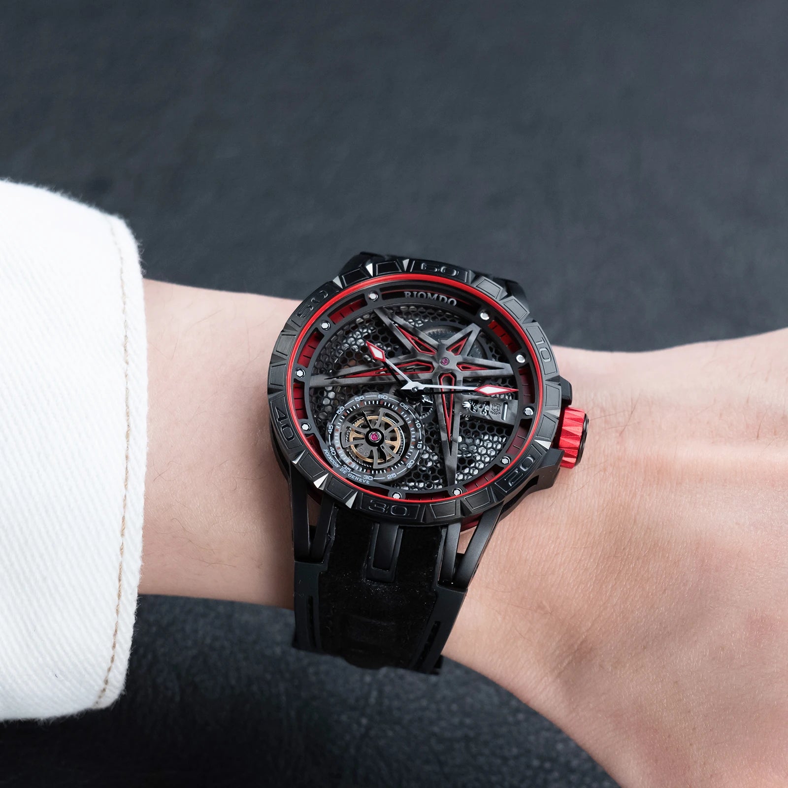 Automatic Watch Luminous Waterproof Silicone Strap Military Watches for Men RD-701