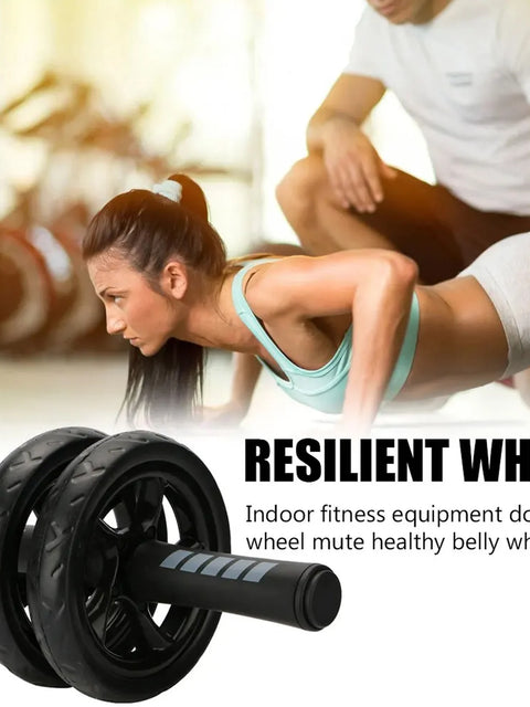 Double Wheel Ab Roller with Resistance Bands & Knee Pad – Core Strength Trainer for Home Gym