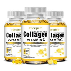 Hydrolyzed Collagen Supplement with Vitamin C & Biotin – Skin Elasticity, Hair, Nails & Bone Support