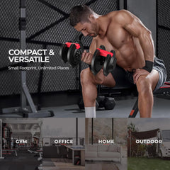KERDOM 1-Sec Fast Adjustable Dumbbell 1pc