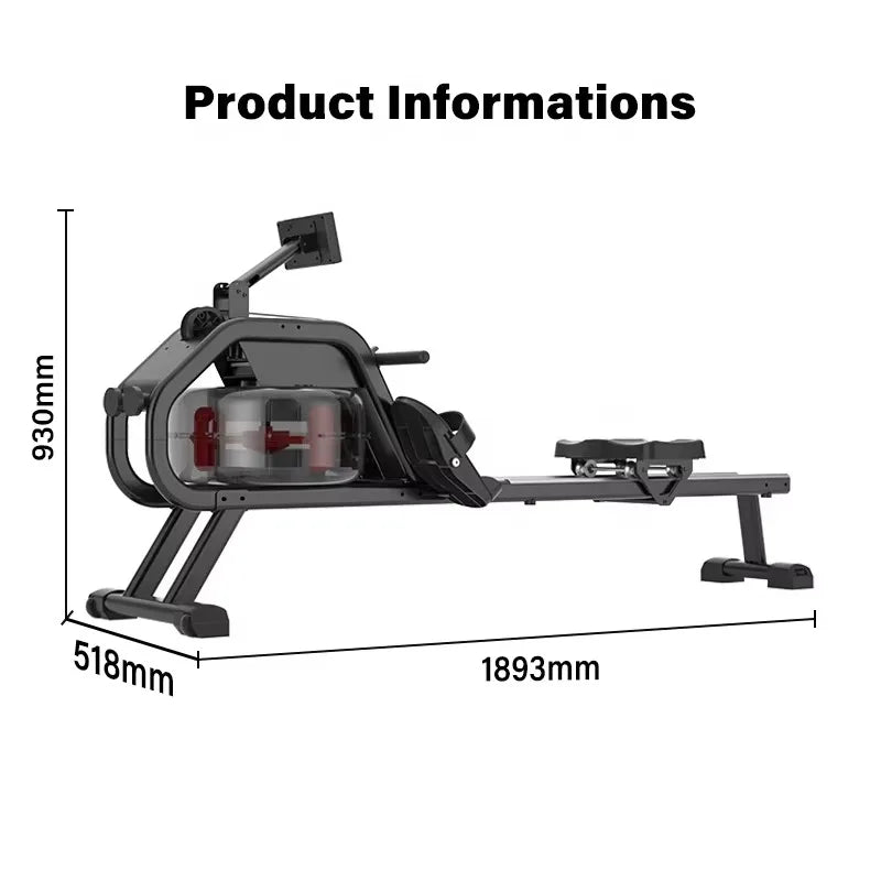 Water & Electric System Rowing Machine LCD Display Metal Home Use Fitness Equipment