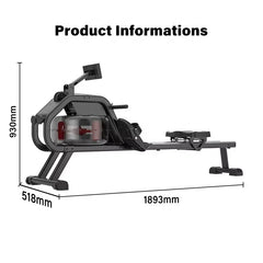 Water & Electric System Rowing Machine LCD Display Metal Home Use Fitness Equipment