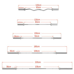 Steel Barbell Bar – 28mm Chrome, 10–20kg, Multiple Lengths for Bench Press, Squats & Weightlifting