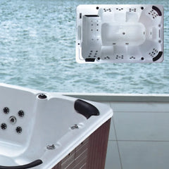 Outdoor Hot Tub Swim Spa – Acrylic Massage Pool with Jets, LED Lights & Ozone System