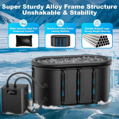 Cold Plunge Ice Bath Kit | 1/3 HP Chiller, External Filter & 148 Gallon Insulated Tub