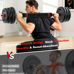 Adjustable Dumbbell Set – 5-in-1 Free Weights with Barbell, Kettlebell & Push-Up Stand, 20/30/45/70/90 lbs