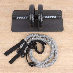 Double Wheel Ab Roller with Resistance Bands & Knee Pad – Core Strength Trainer for Home Gym