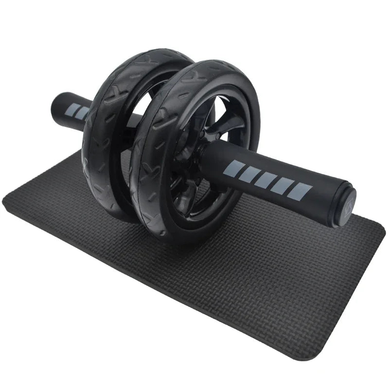 Double Wheel Ab Roller with Resistance Bands & Knee Pad – Core Strength Trainer for Home Gym