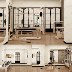 Wood Pilates Reformer – Commercial Studio Grade, CE/ISO Certified, Custom Logo, Gym & Pilates Studio Machine