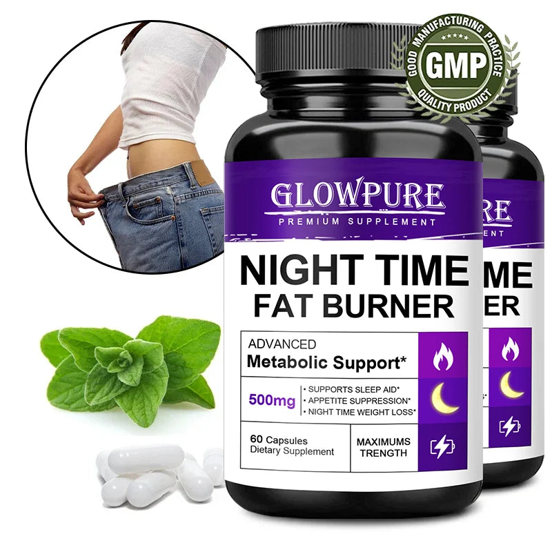 Natural Night Time Fat Burner – Weight Loss Pills for Metabolism, Appetite Suppression & Detox