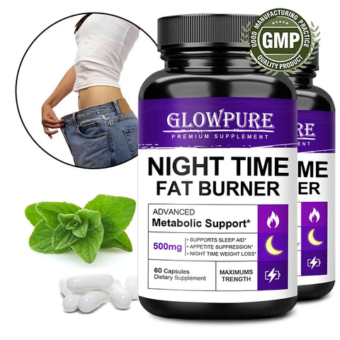 Natural Night Time Fat Burner – Weight Loss Pills for Metabolism, Appetite Suppression & Detox
