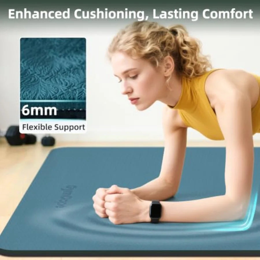 Extra Large Yoga & Pilates Mat – TPE Non-Slip, 78x57", 1/2" Thick with Extra Cushioning