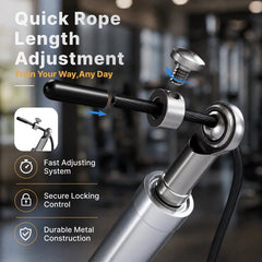 Professional Jump Rope with Ball Bearings | Aluminum Alloy Handles & Adjustable Steel Cable