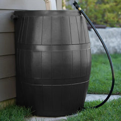 50 Gallon Rain Barrel with Flat Back & Spigots | Rainwater Collection for Garden