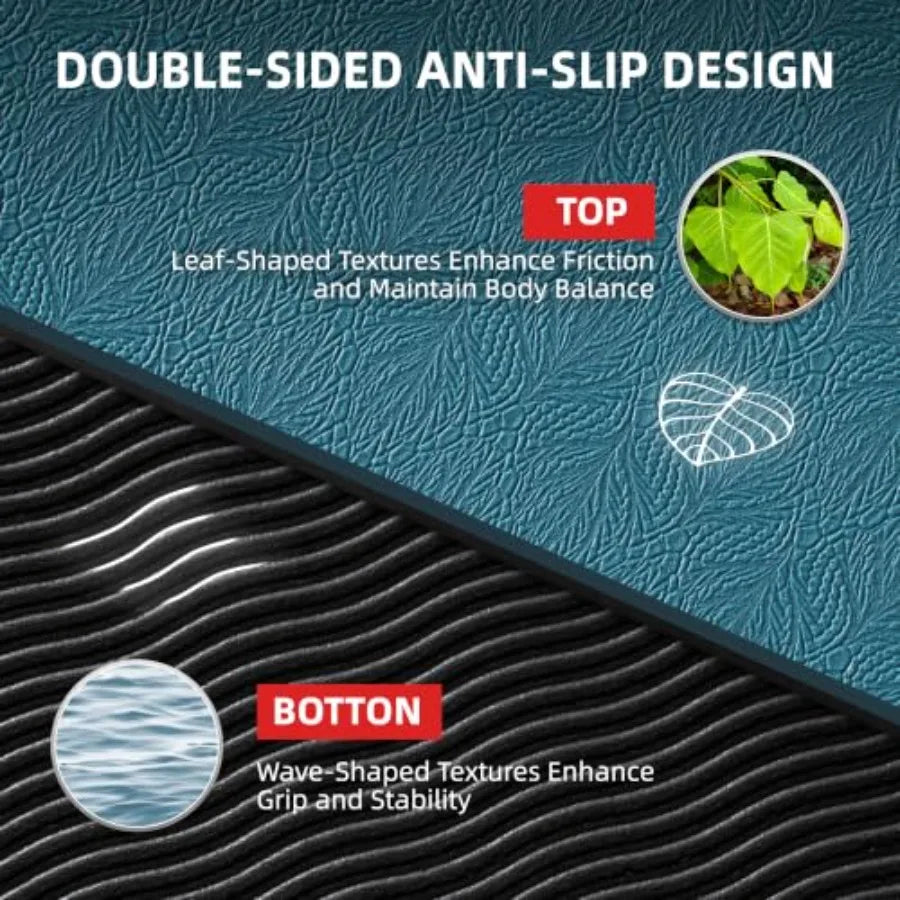 Extra Large Yoga & Pilates Mat – TPE Non-Slip, 78x57", 1/2" Thick with Extra Cushioning