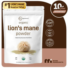 Organic Lion's Mane Mushroom Powder – 151 Servings, Full-Spectrum for Focus, Memory & Immune Support
