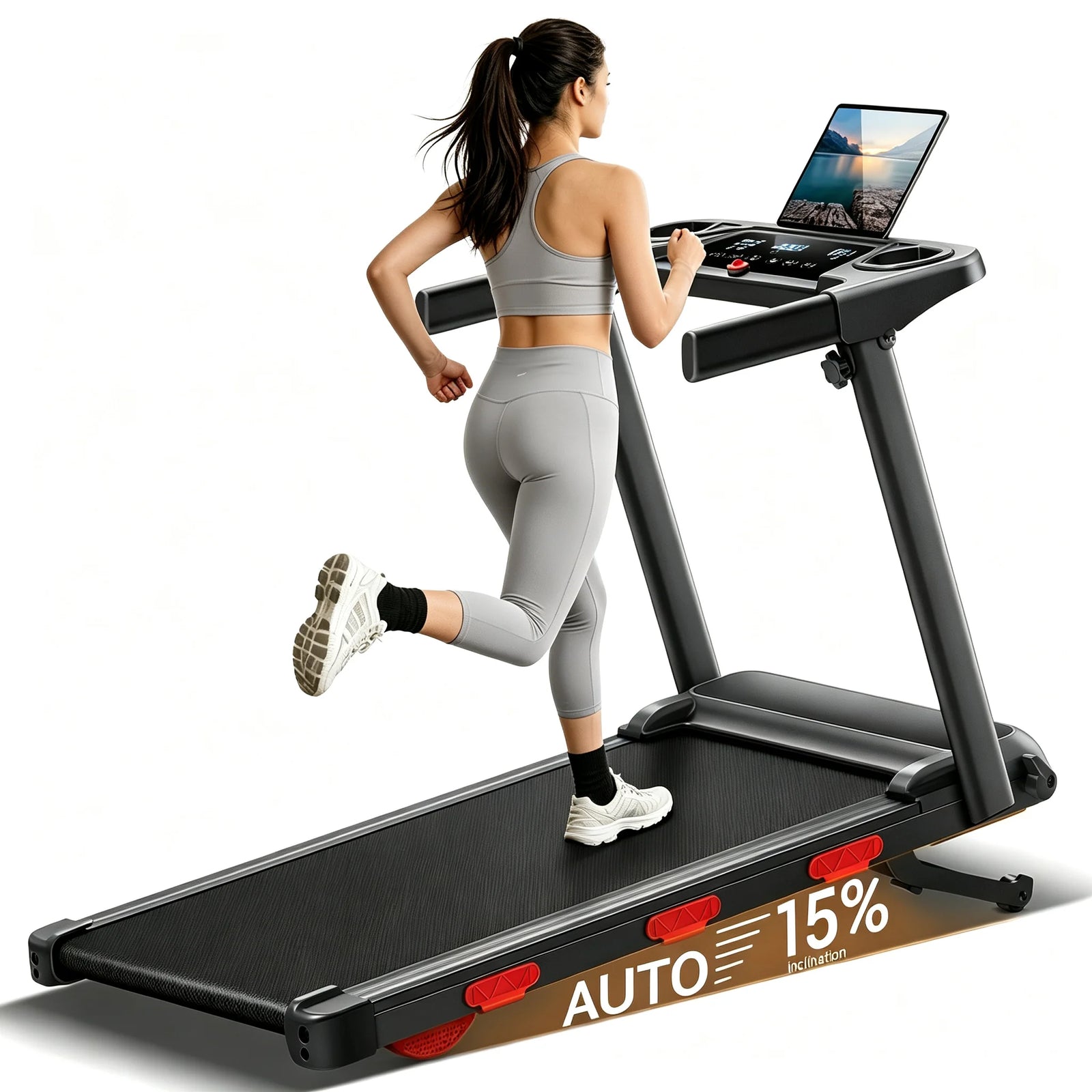 ROBORE SF60 Auto Incline Folding Treadmill | 15% Incline, 3HP, 300LBS Capacity for Home Use