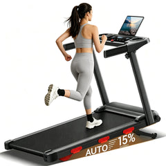ROBORE SF60 Auto Incline Folding Treadmill | 15% Incline, 3HP, 300LBS Capacity for Home Use