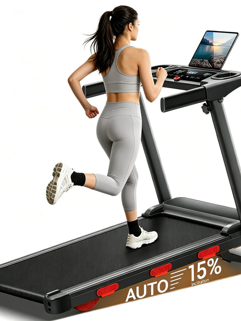 ROBORE SF60 Auto Incline Folding Treadmill | 15% Incline, 3HP, 300LBS Capacity for Home Use