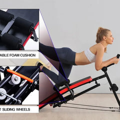 Foldable Multi-Function Sit-Up Bench with Resistance Bands