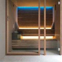 Traditional Indoor Steam Sauna Room | 2 Person | Solid Wood | Home & Villa