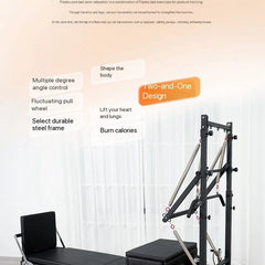 Foldable Pilates Reformer Bed – Aluminum Alloy & Stainless Steel, 440 lb Capacity, CE/SGS Certified, Home & Studio