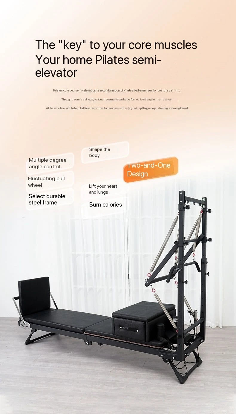 Foldable Pilates Reformer Bed – Aluminum Alloy & Stainless Steel, 440 lb Capacity, CE/SGS Certified, Home & Studio