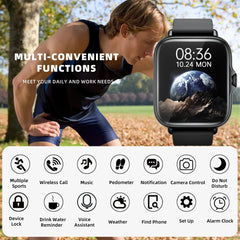 DESERTCAT 1.83" Smart Watch | Bluetooth Calling, Sleep Monitor, Pedometer & Alerts | iOS & Android
