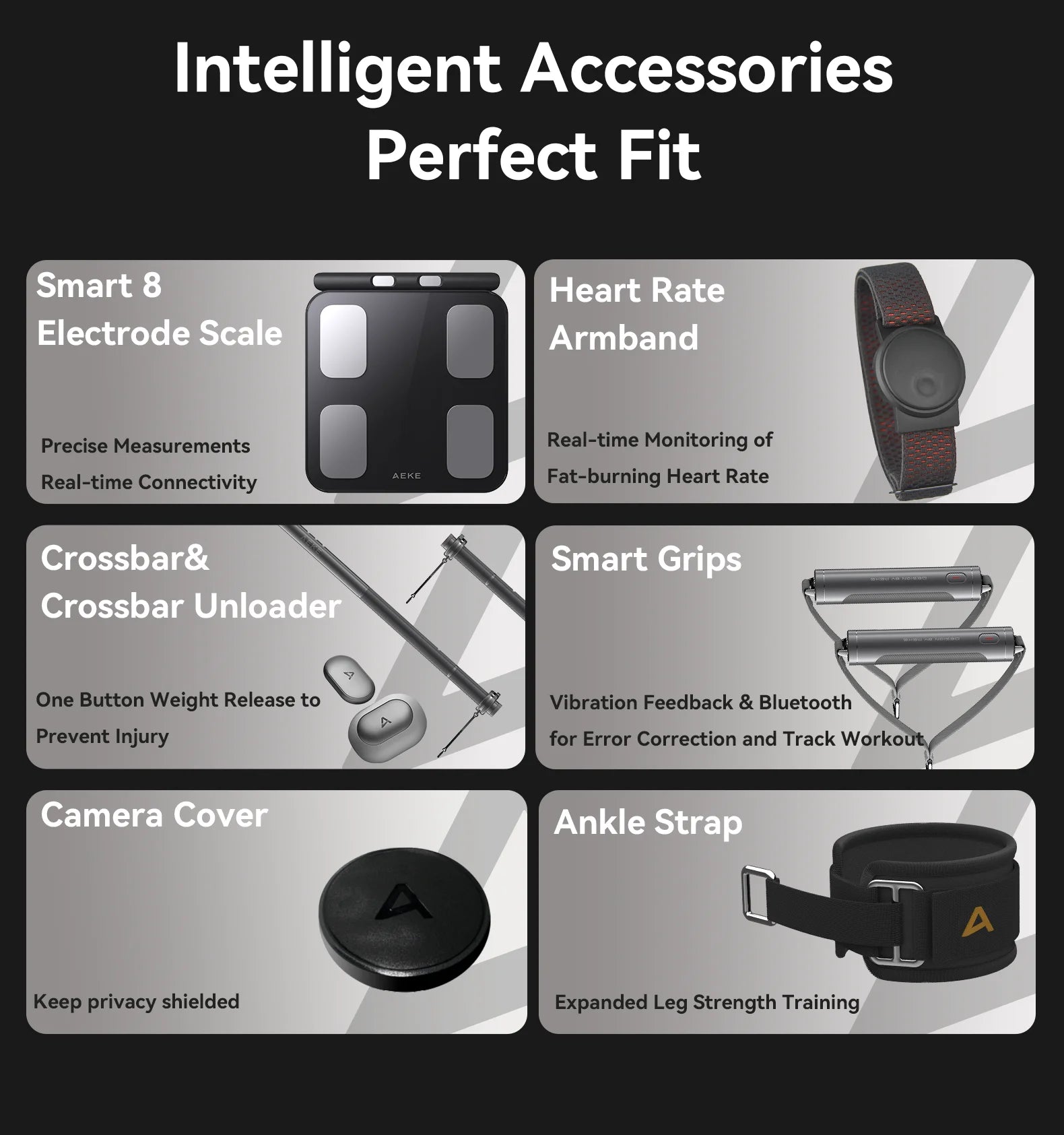 AEKE Integrated Wellness Design Statement 43" Smart Home Gym Fitness Mirror with Touch Screen Wi-Fi Connected Training