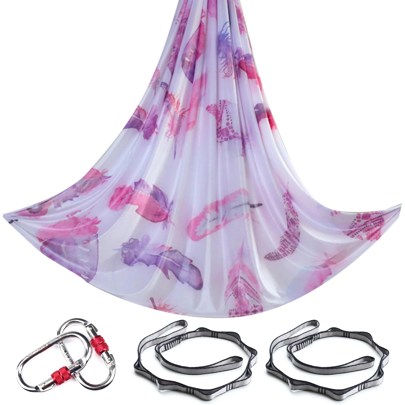Aerial Yoga Hammock Silk Set – 4m x 2.8m, 1000kg Capacity, 40D Nylon with Carabiners & Daisy Chain, 28 Colors