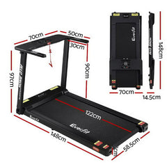Electric Treadmill – Foldable Home Running Machine with 12 Programs & LCD Display