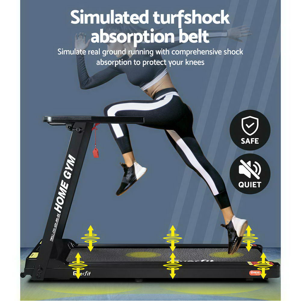 Electric Treadmill – Foldable Home Running Machine with 12 Programs & LCD Display