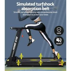 Electric Treadmill – Foldable Home Running Machine with 12 Programs & LCD Display