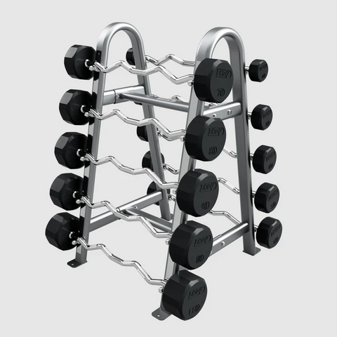 12-Sided 20-110lb Solid Rubber E-Z Curl Barbell Set by Troy Barbell