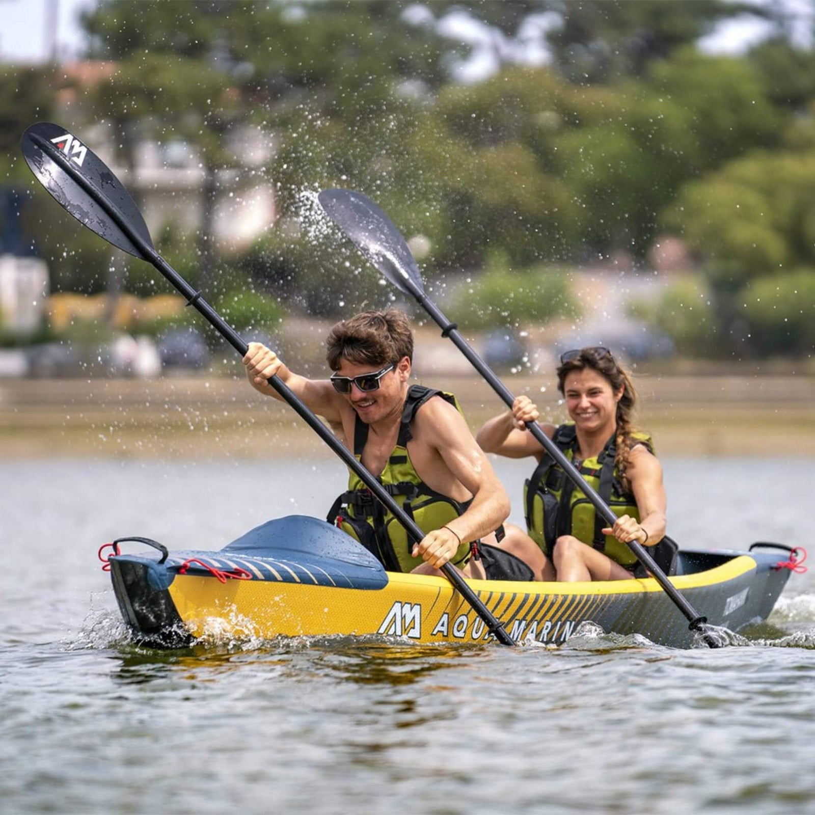 Aqua Marina Tomahawk AIR-K 440 2-Person High Pressure Speed Inflatable Kayak, 14FT [Air-K440] (SAK31482)
