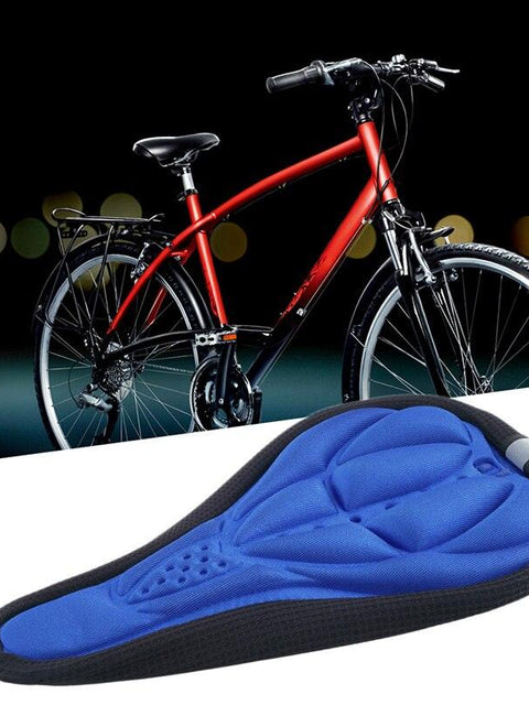 Comfortable Mountain Bike 3D Saddle Cover Thick Breathable Ultra Soft Bicycle Saddles Silicone Sponge Bike Seat Cushion Bicycle Exercise Bike Seat Pad Comfort Road Bicycle Seat Covers Spin Bike Cycling Seat Cushions Indoor Outdoor Saddle For Men