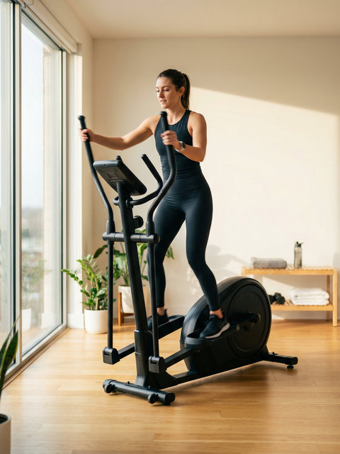 Elliptical Cross Trainer – Home Cardio Exercise Machine (Black)