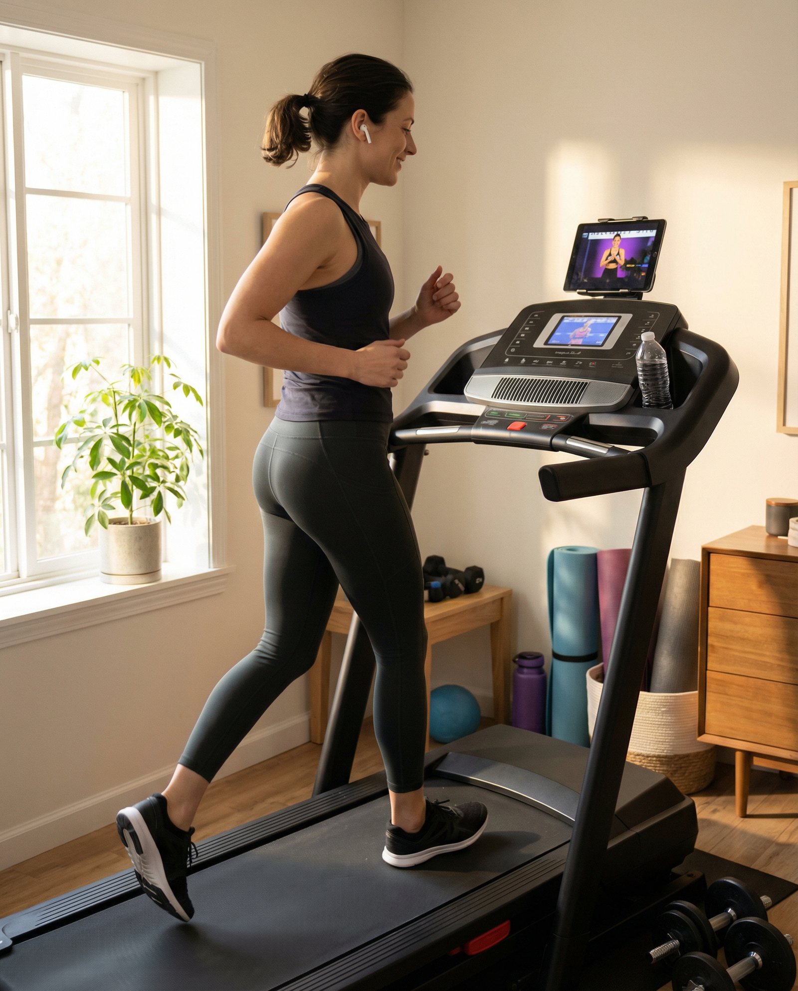 Everfit Smart Auto-Incline Folding Treadmill – 4.75HP Bluetooth Home Gym Runner