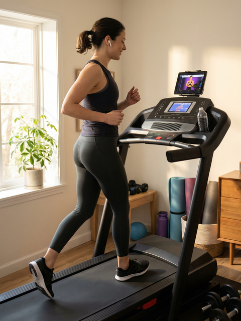 Everfit Smart Auto-Incline Folding Treadmill – 4.75HP Bluetooth Home Gym Runner