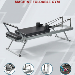 Foldable Pilates Reformer – Compact Home Studio Machine for Core, Strength & Flexibility