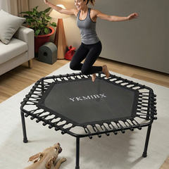 Hexagonal Fitness Rebounder Trampoline – Silent Indoor Cardio Workout Trainer (136kg Capacity)