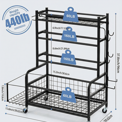 Double-Layer Iron Sports Equipment Storage Rack – Heavy-Duty Gym Organizer